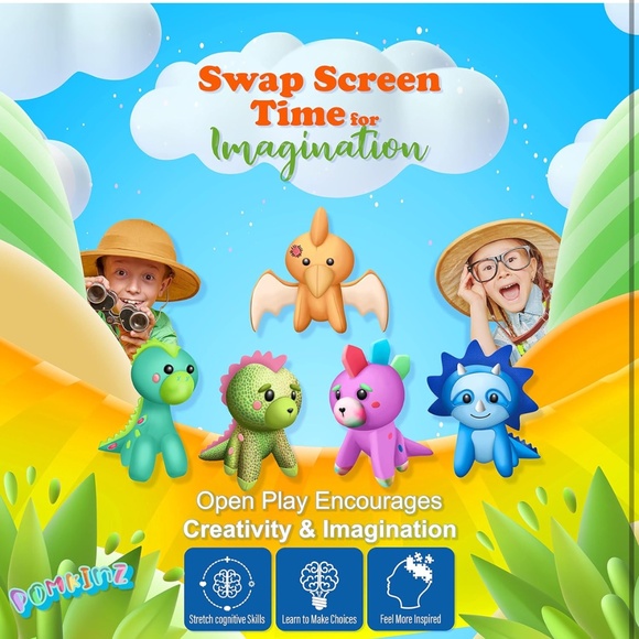 Plush Dinosaur Stuffed Animal with Carrying Case for Boys and Girls - Set of 5 C - Picture 3 of 8